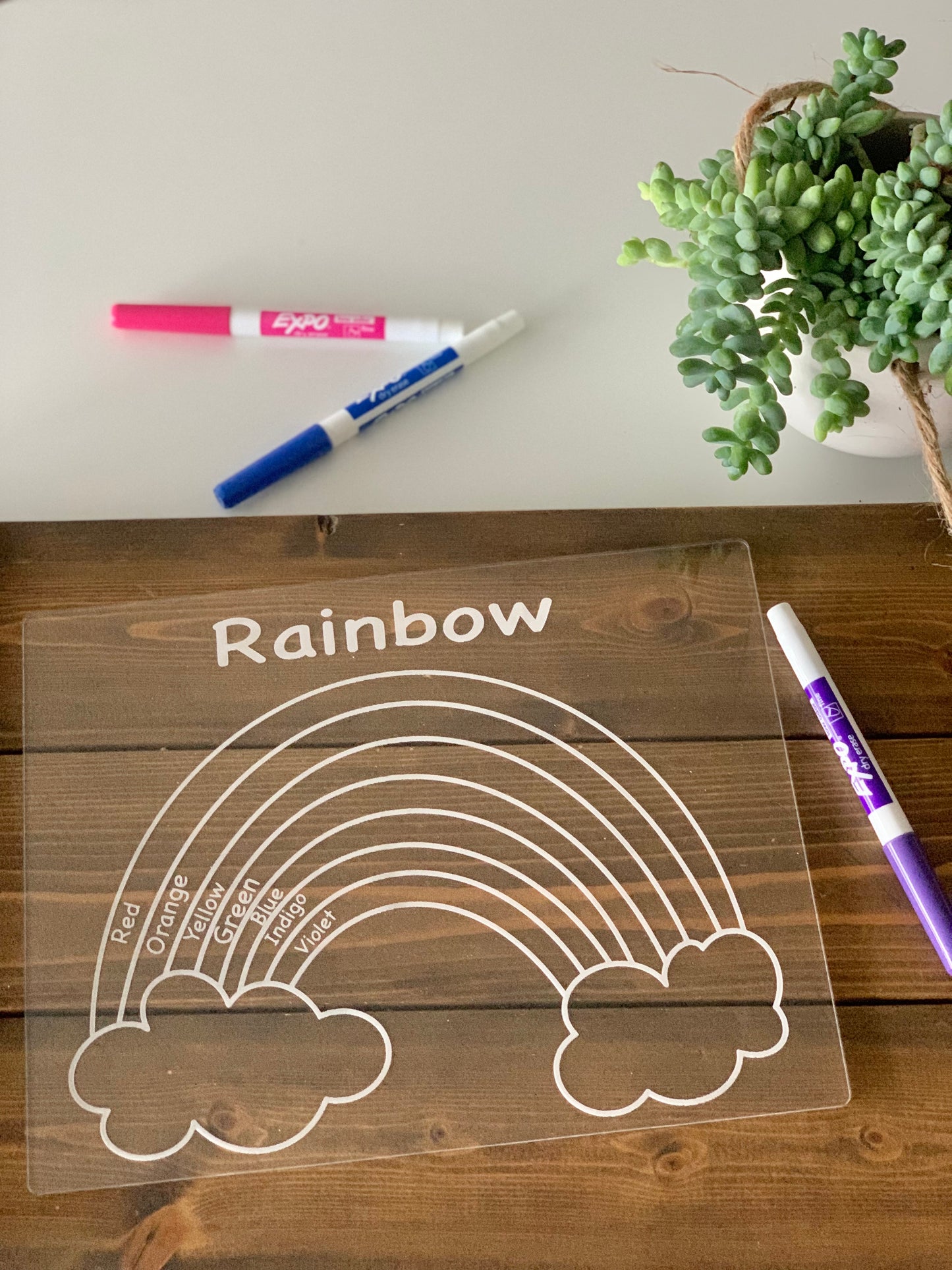 Rainbow Acrylic Dry Erase Board