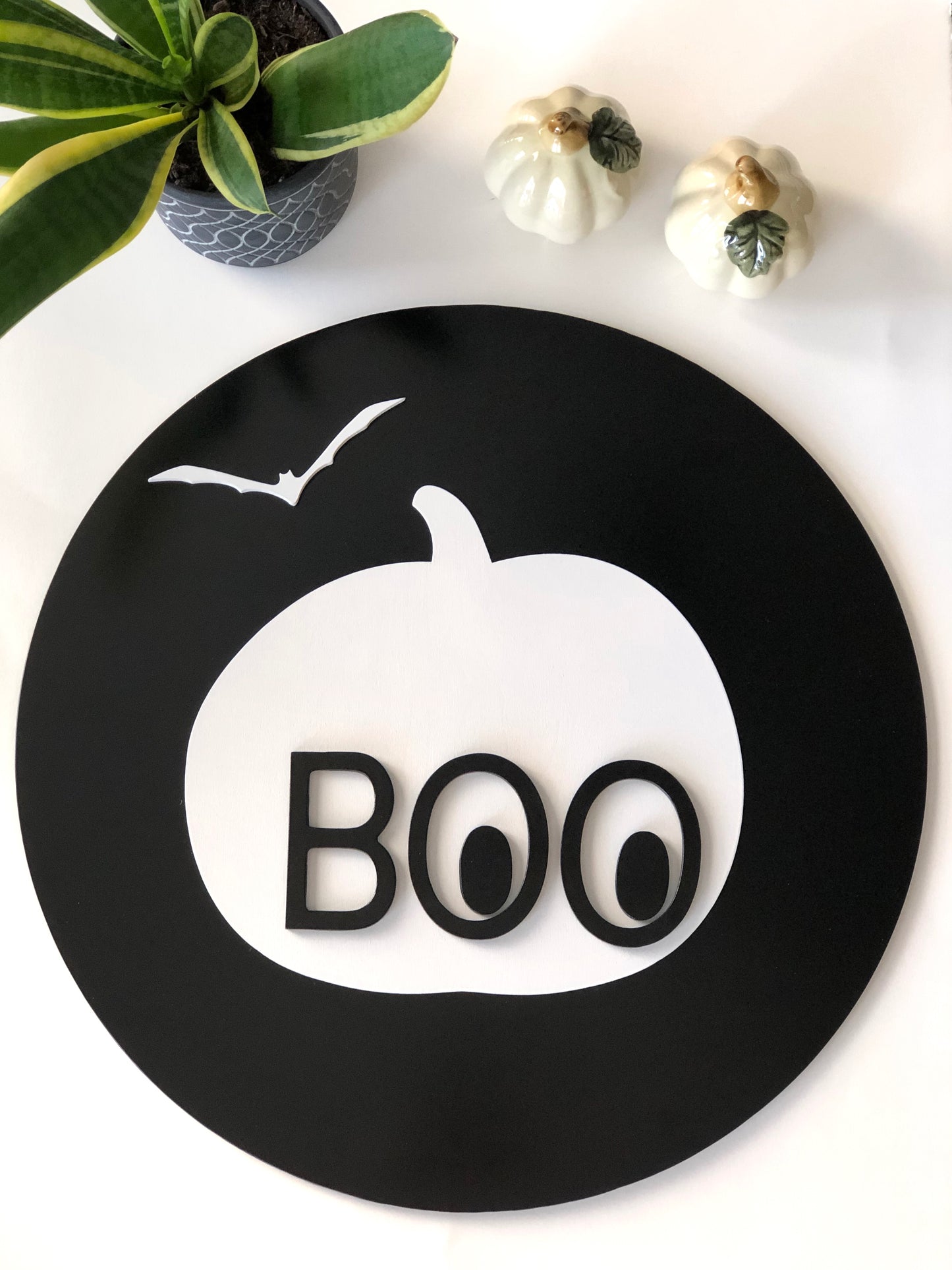 3D Boo Sign with Pumpkin