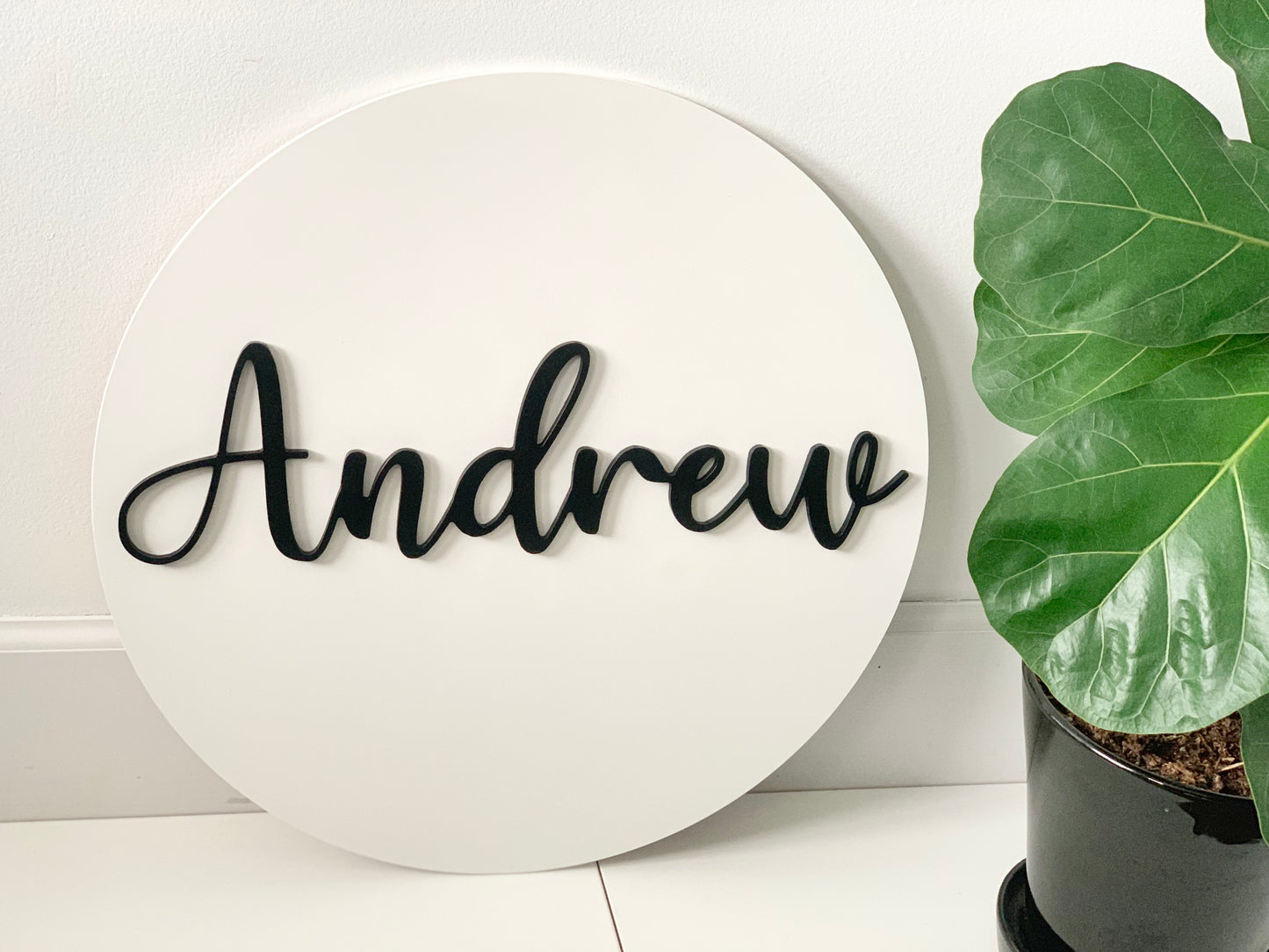 3D Round Name Sign for Nursery, Family or Wedding