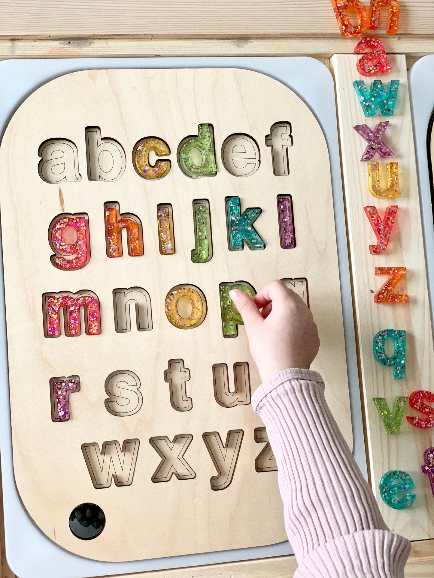 Lowercase Alphabet Puzzle Flisat Table Top Insert • Resin Letter Board