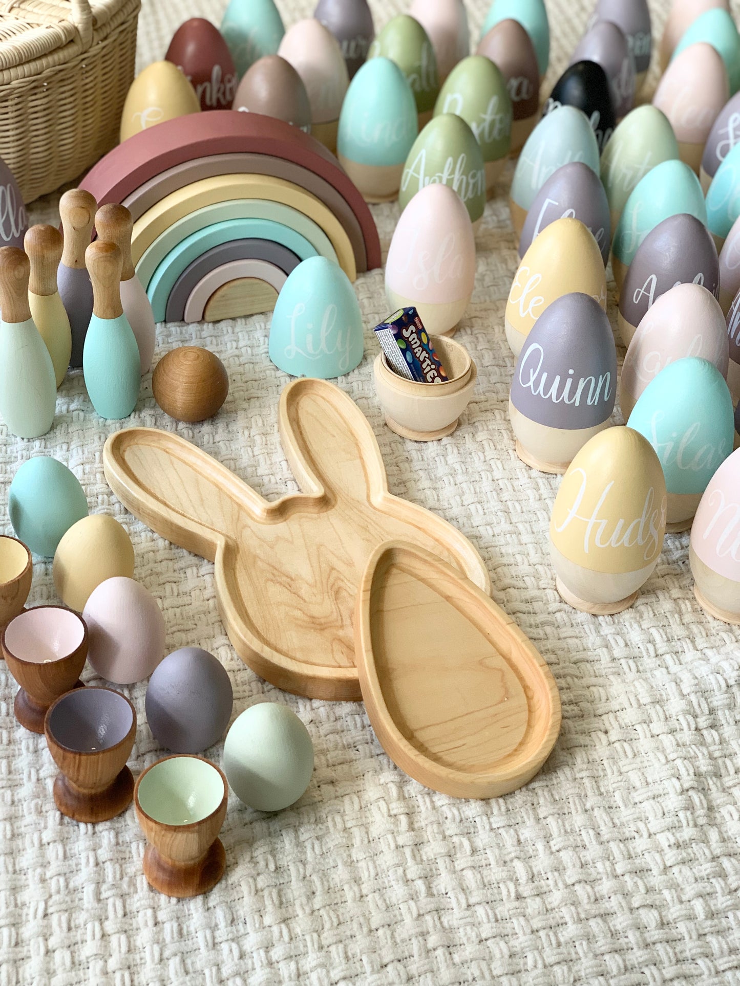 Hollow Fillable Wooden Easter Egg, Available Natural or Painted