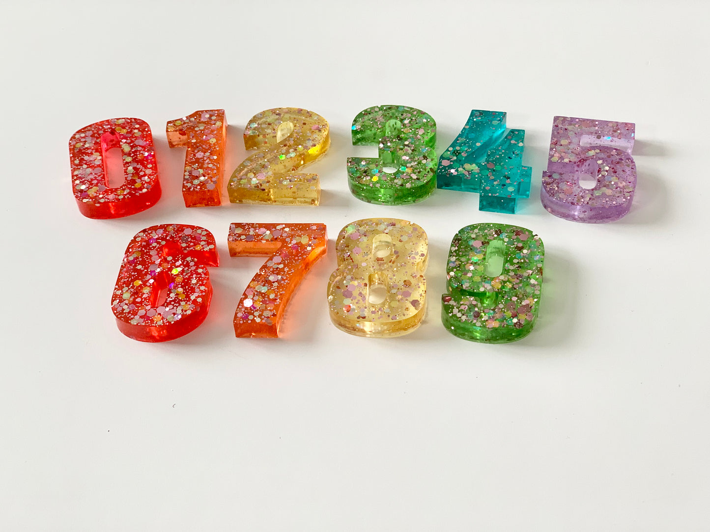 Rainbow Resin Numbers • Movable Numerical Set