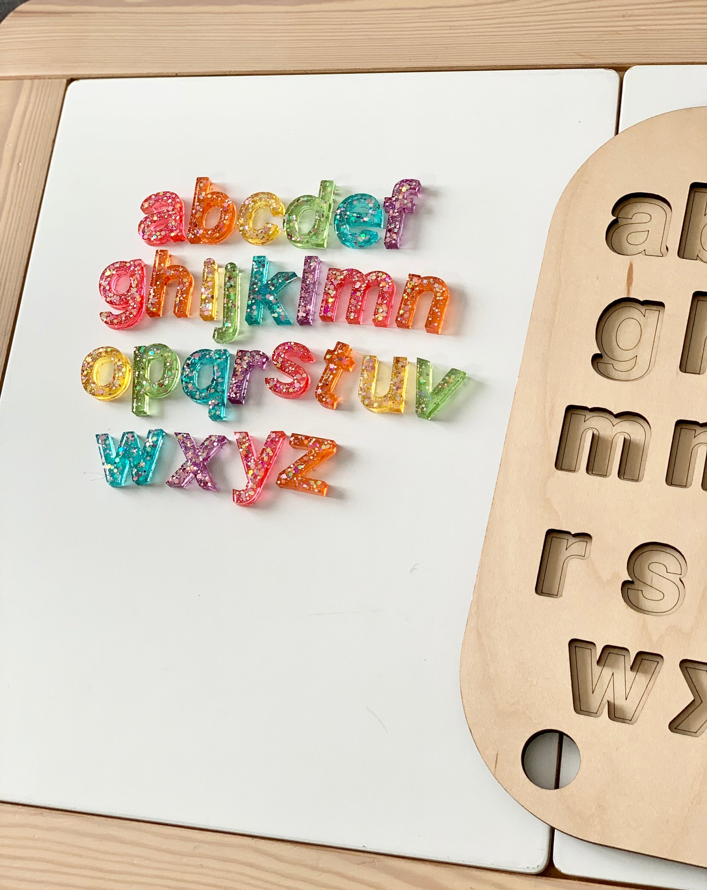 Lowercase Alphabet Puzzle Flisat Table Top Insert • Resin Letter Board
