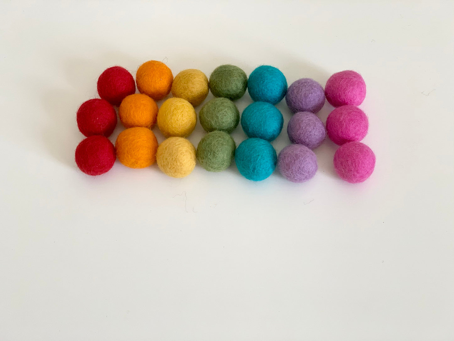 Felt Balls - Rainbow Colours